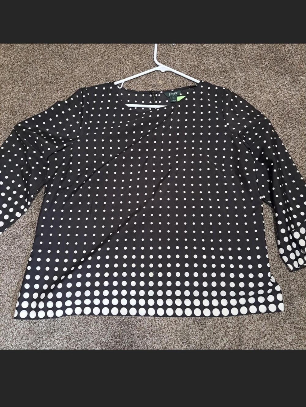 J. Crew Black and White Polka Dot Blouse